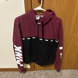 Victoria's Secret Maroon and Black Hoodie